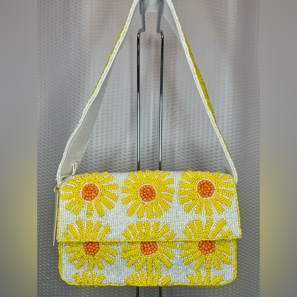 Viral Yellow Flower Beaded Bag!!